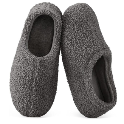 Womens Fuzzy Curly Fur Foam Loafer Slippers