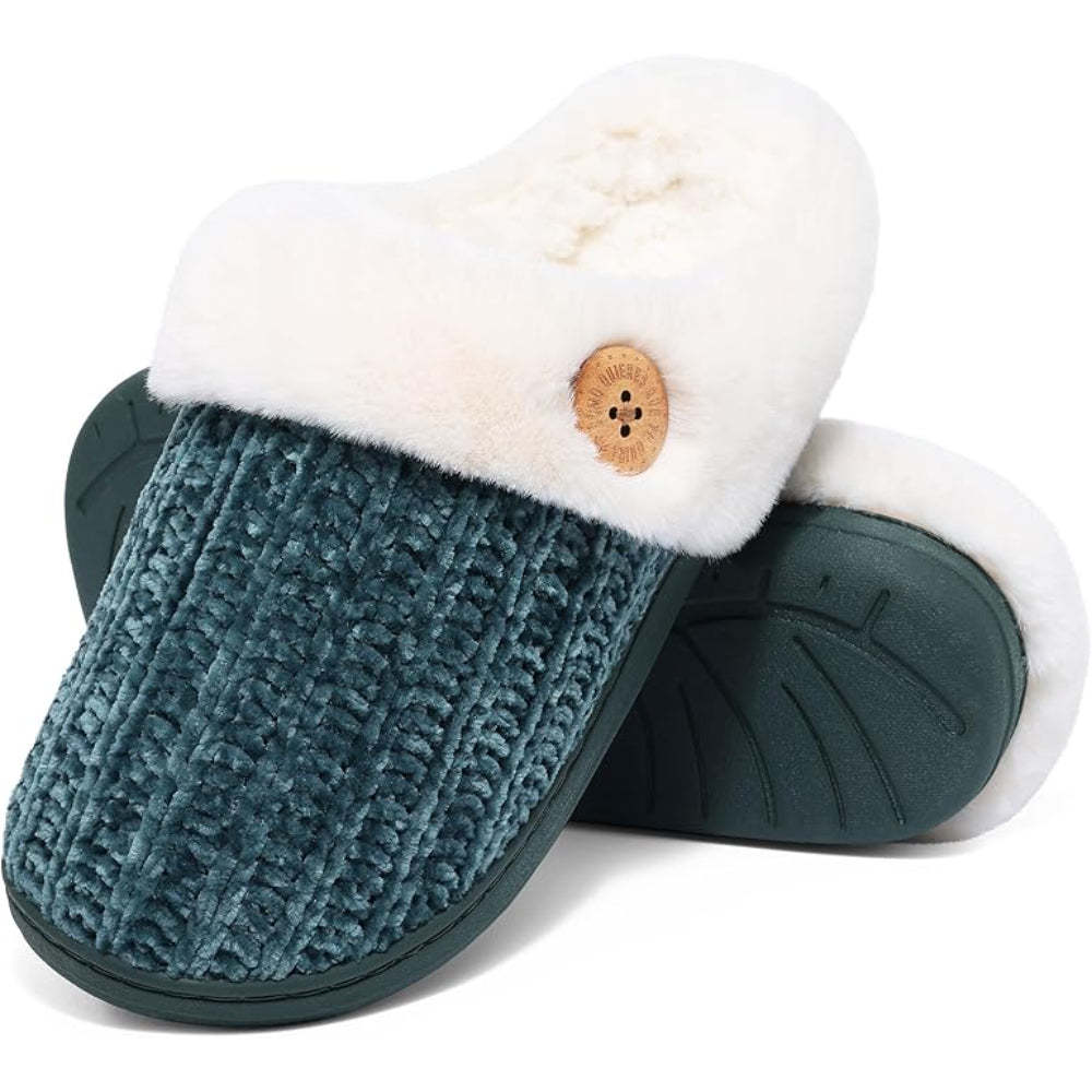 Knitted House Sandals With Memory Foam And Plush Lining