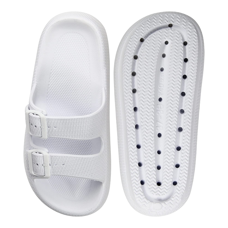 Double Buckle Adjustable Slides For Women