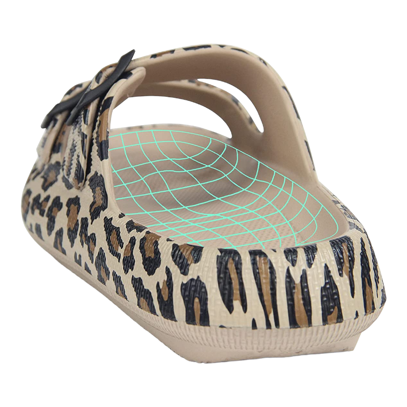 Double Buckle Adjustable Slides For Women