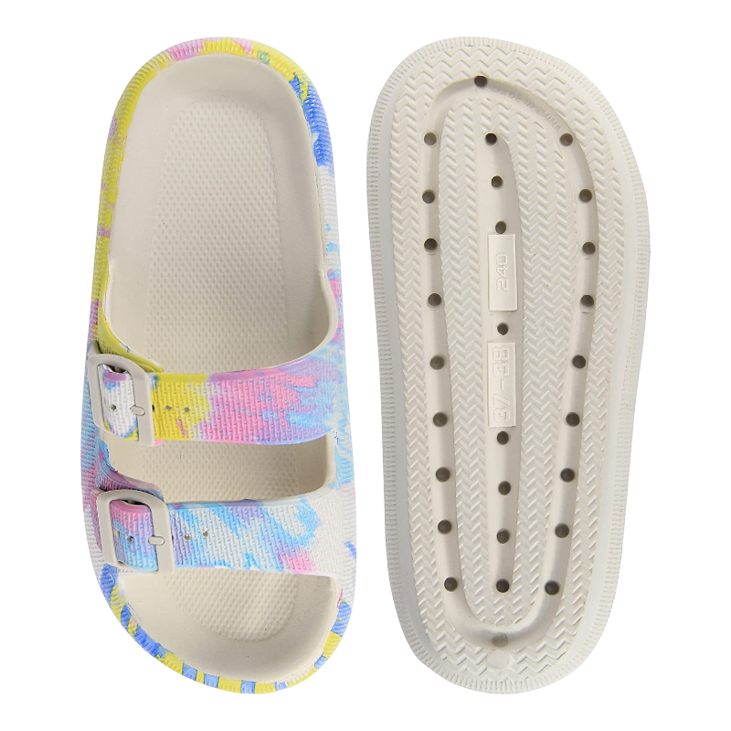 Double Buckle Adjustable Slides For Women