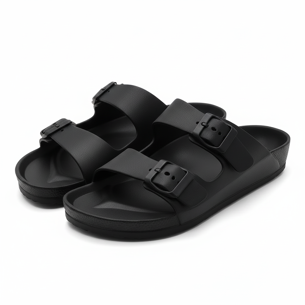 Women's Comfort Slides Double Buckle Adjustable