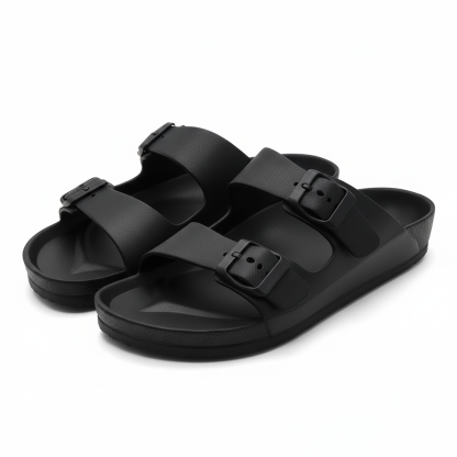 Women's Comfort Slides Double Buckle Adjustable