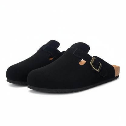 Suede Mules Footbed Clogs – Supportive Slip On Sandals