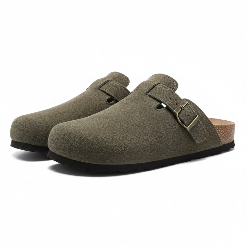 Women Clogs With Cork And Adjustable Buckle