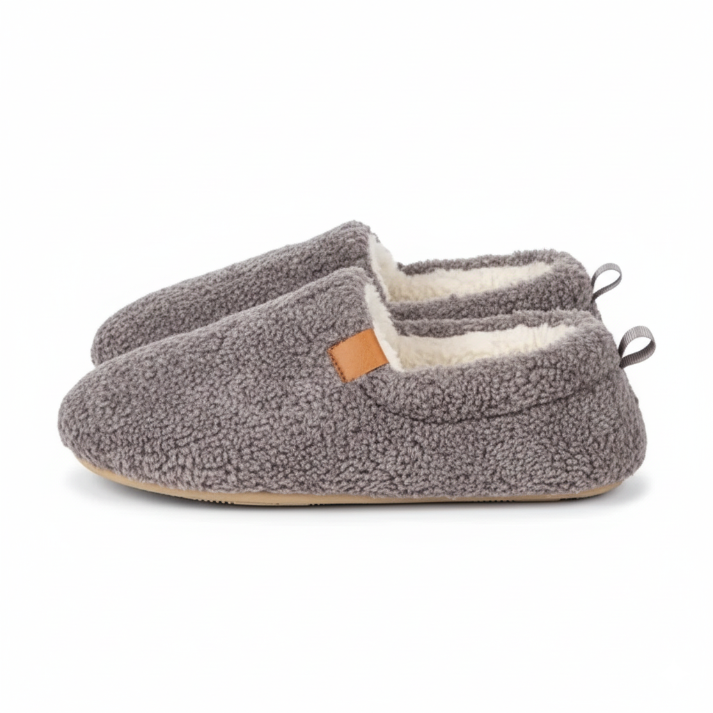 Cozy Faux Wool House Slippers With Memory Foam Support