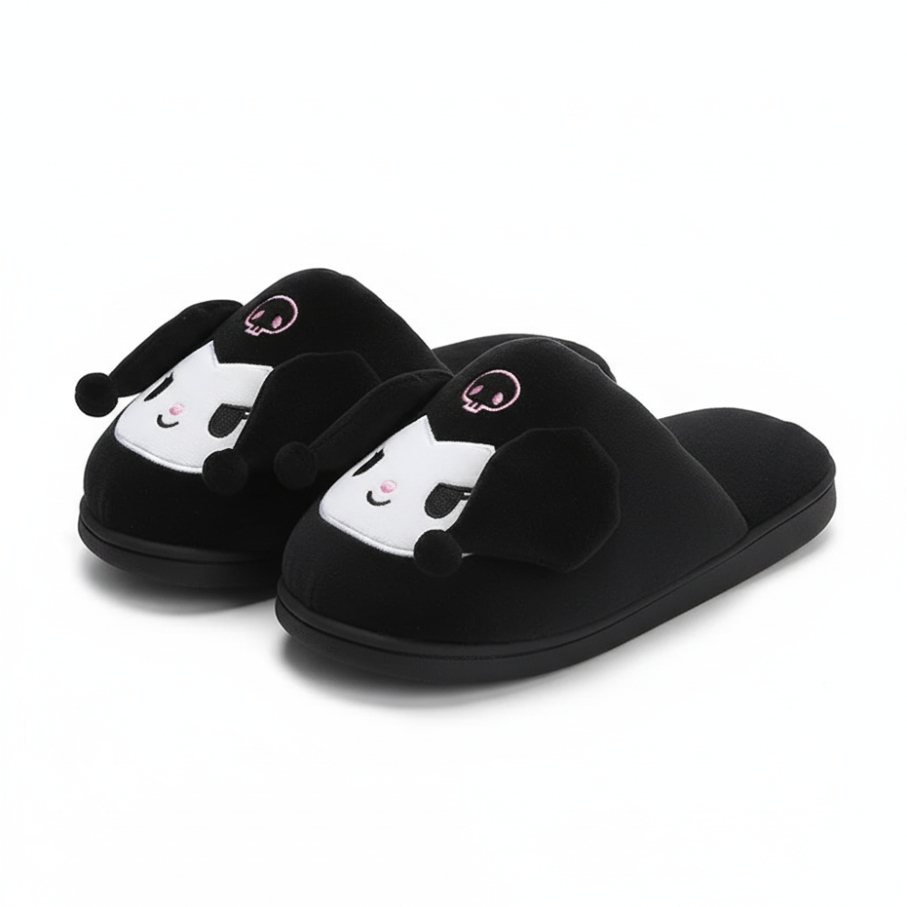 Plush Animal Slippers With Fun Embroidered Designs