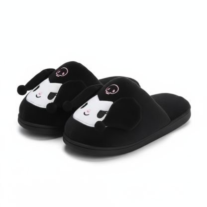 Plush Animal Slippers With Fun Embroidered Designs