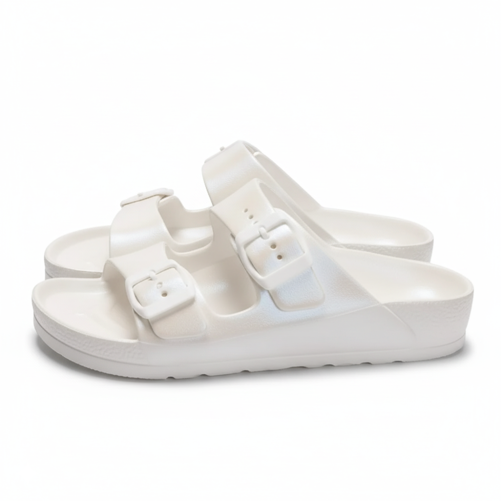 Adjustable Double Buckle Flat Sandals