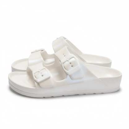 Adjustable Double Buckle Flat Sandals