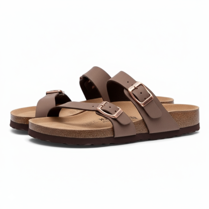 Women Comfort Sandals With Double Buckle