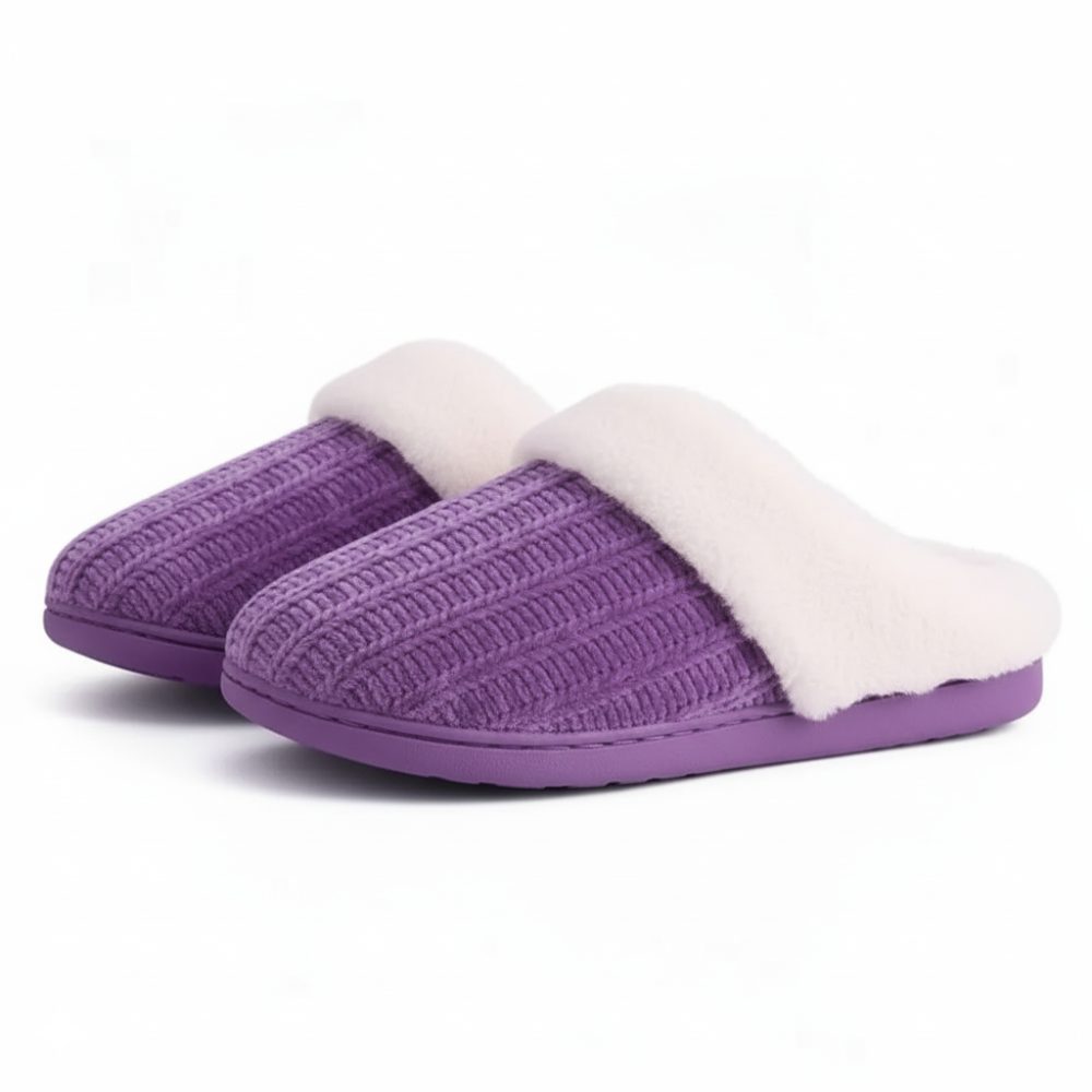 Knitted House Sandals With Memory Foam And Plush Lining