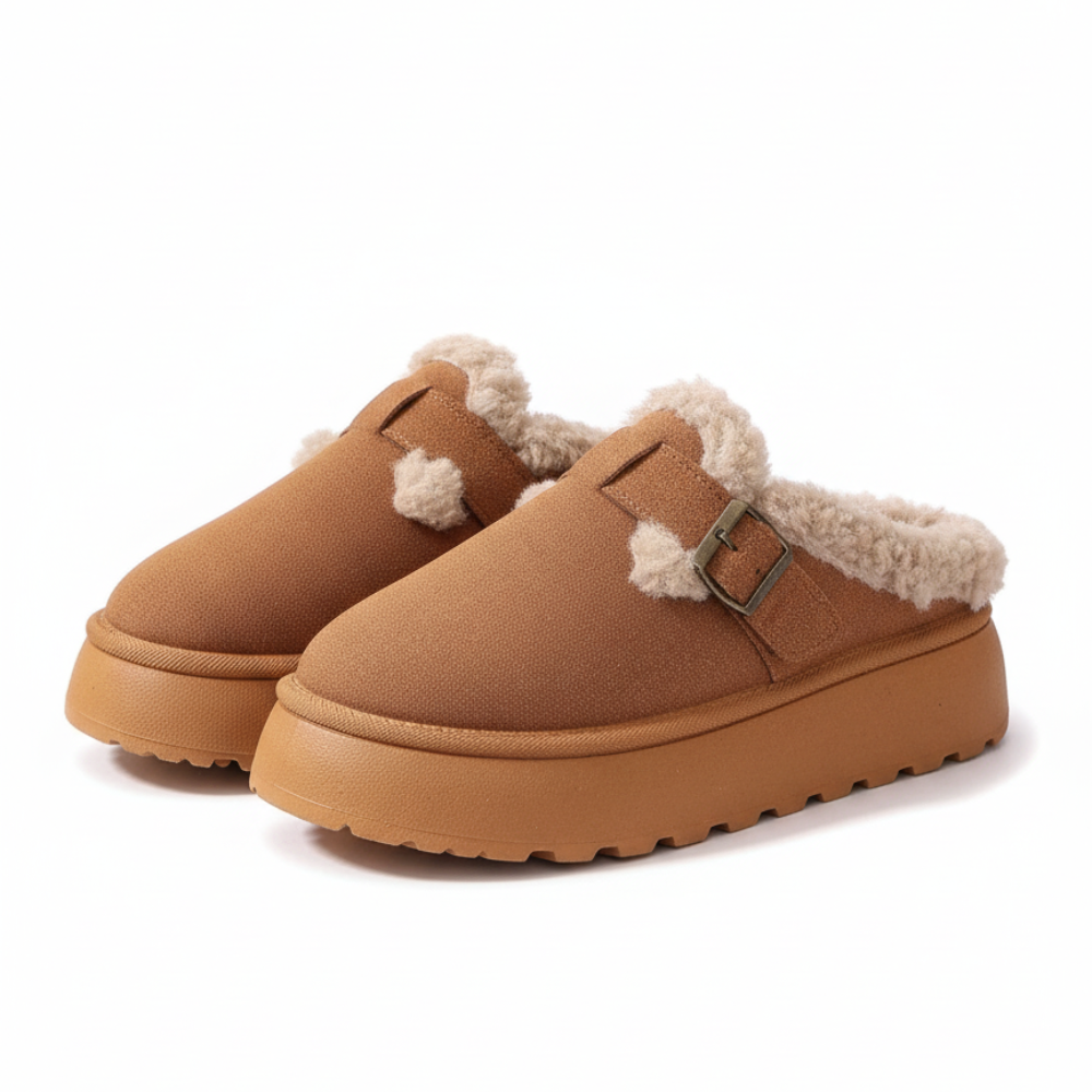 Cozy Winter Plush Lined Platform House Slippers