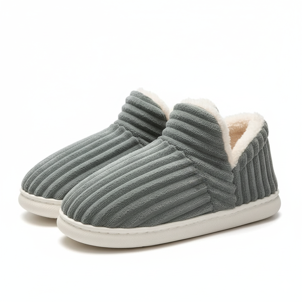 Quilted Pattern Solid Color Slippers