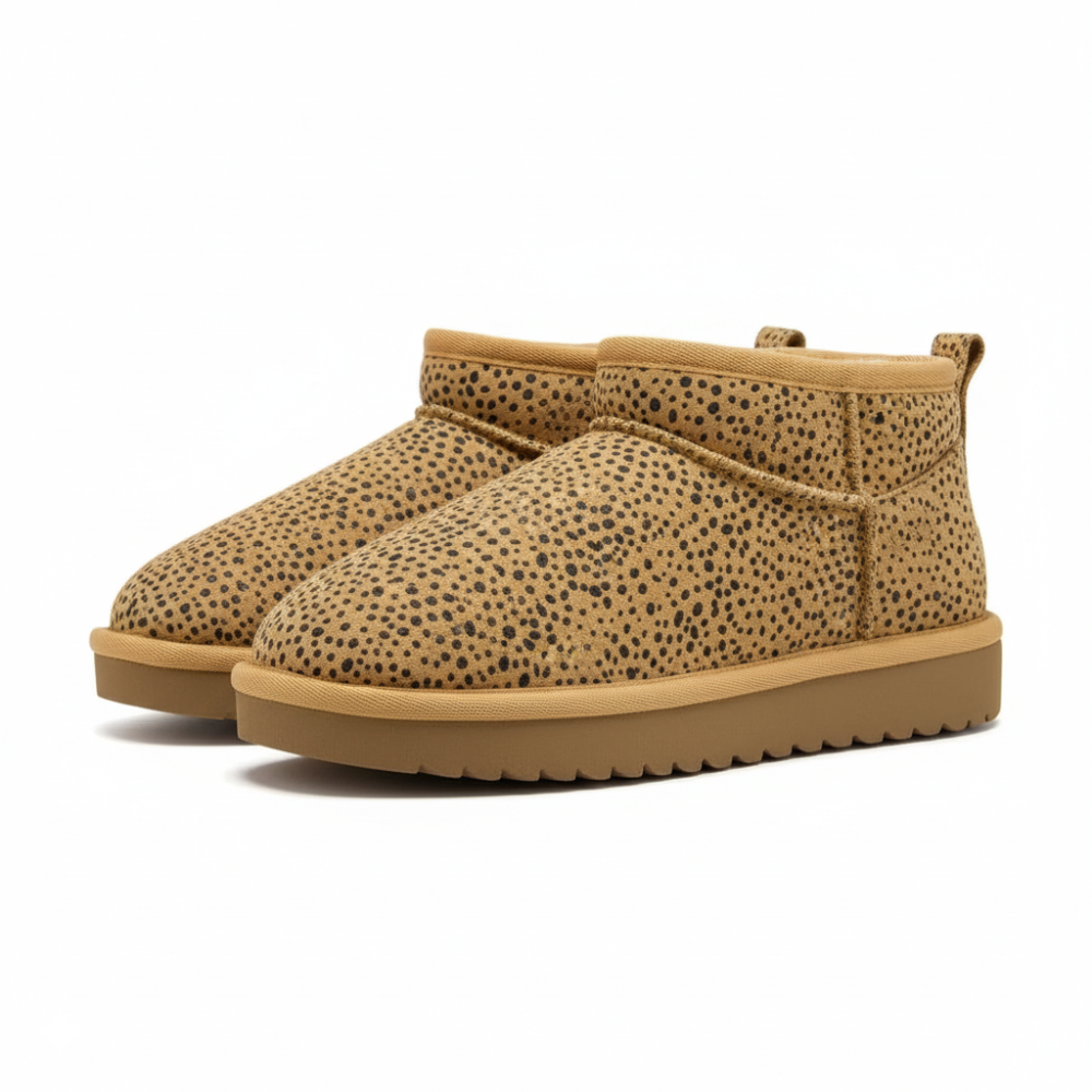 Dot Pattern Sherpa Lined Snow Boots