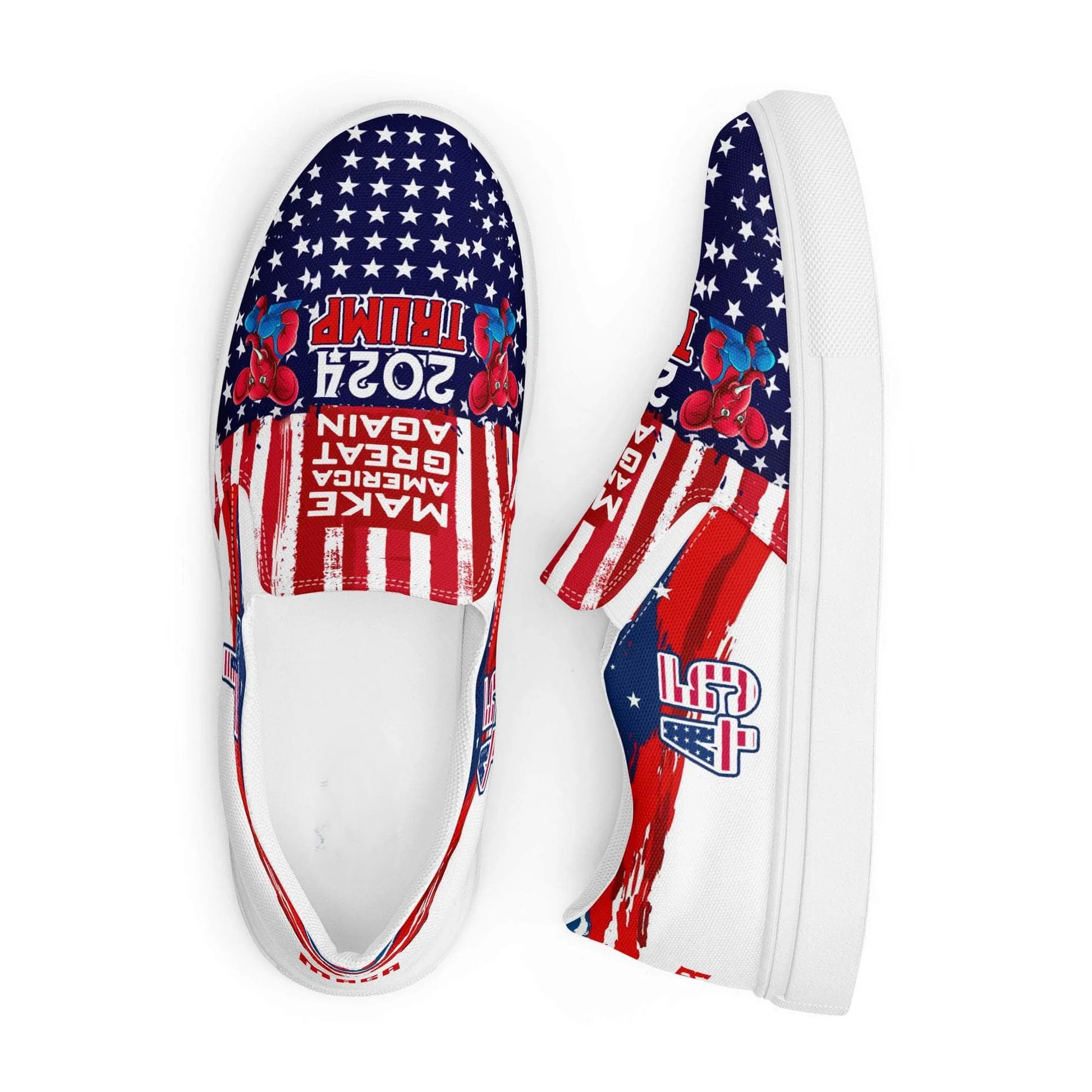 Patriotic Canvas Slip On Shoes For Women