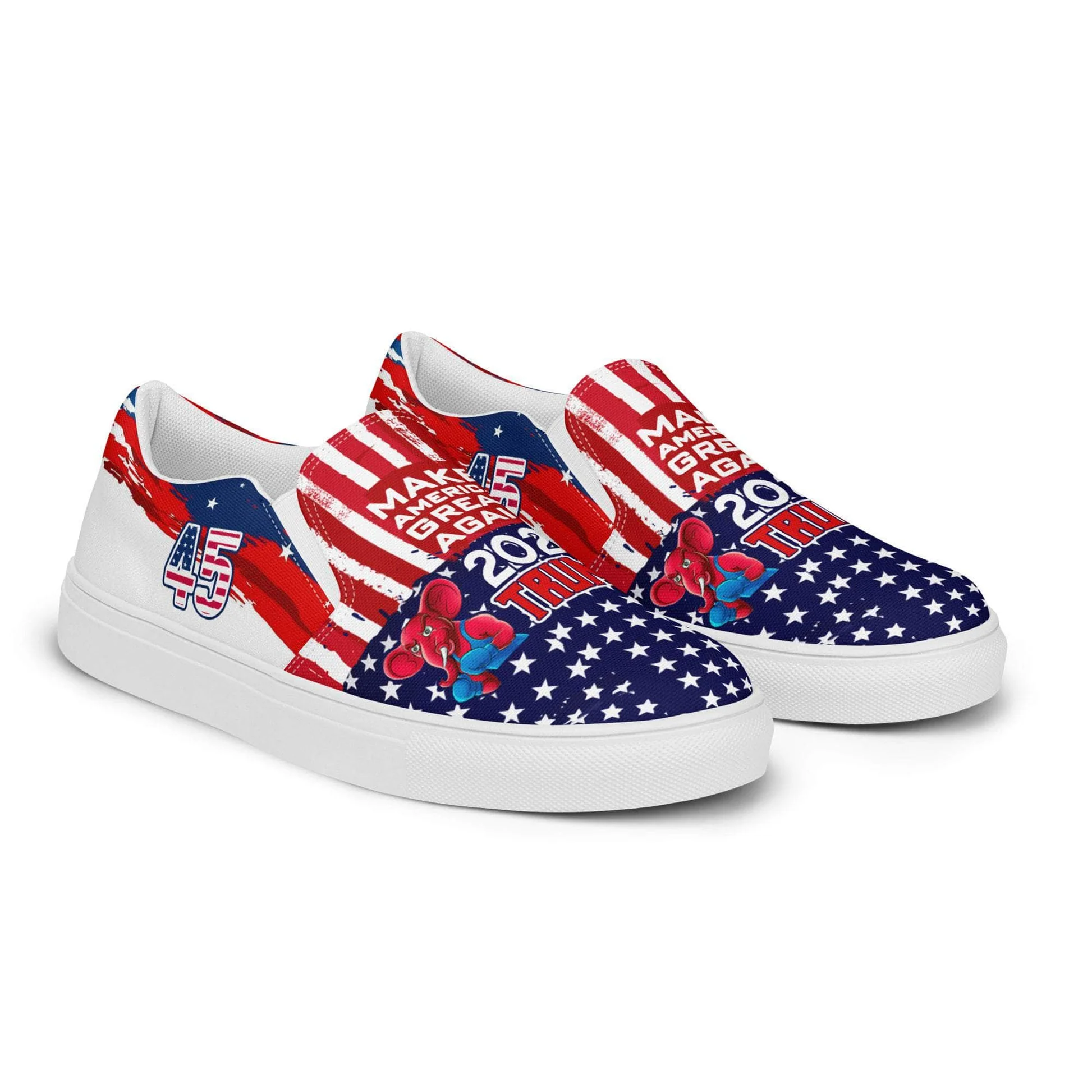Patriotic Canvas Slip On Shoes For Women