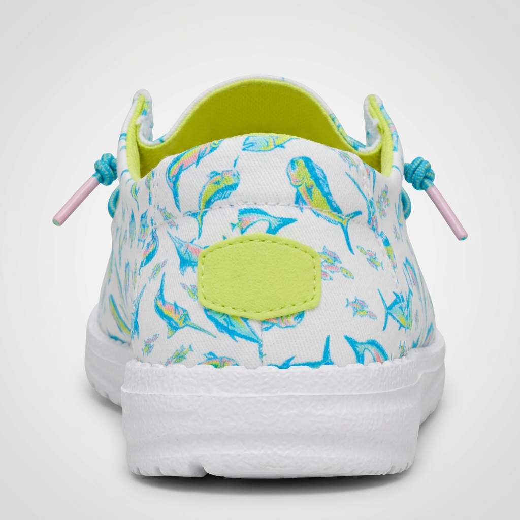 White / Multi - Back / Heel