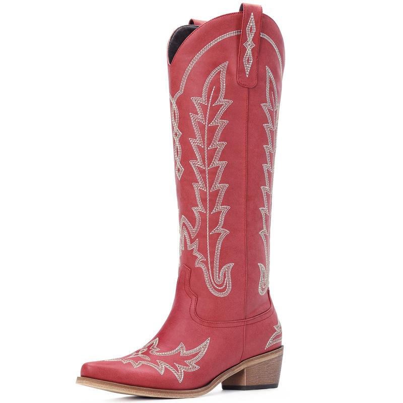 Retro Vintage Embroidered Western Cowgirl Boots For Women