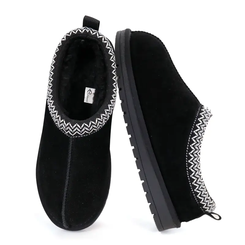 Cuff Booties Cozy Fur Lined Warm Winter Shoes For Women