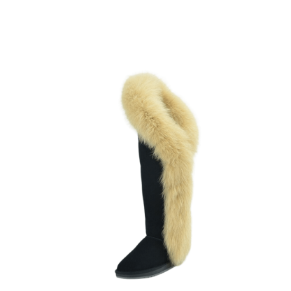Leather High Over The Knee Snow Boots - The Boston Boots