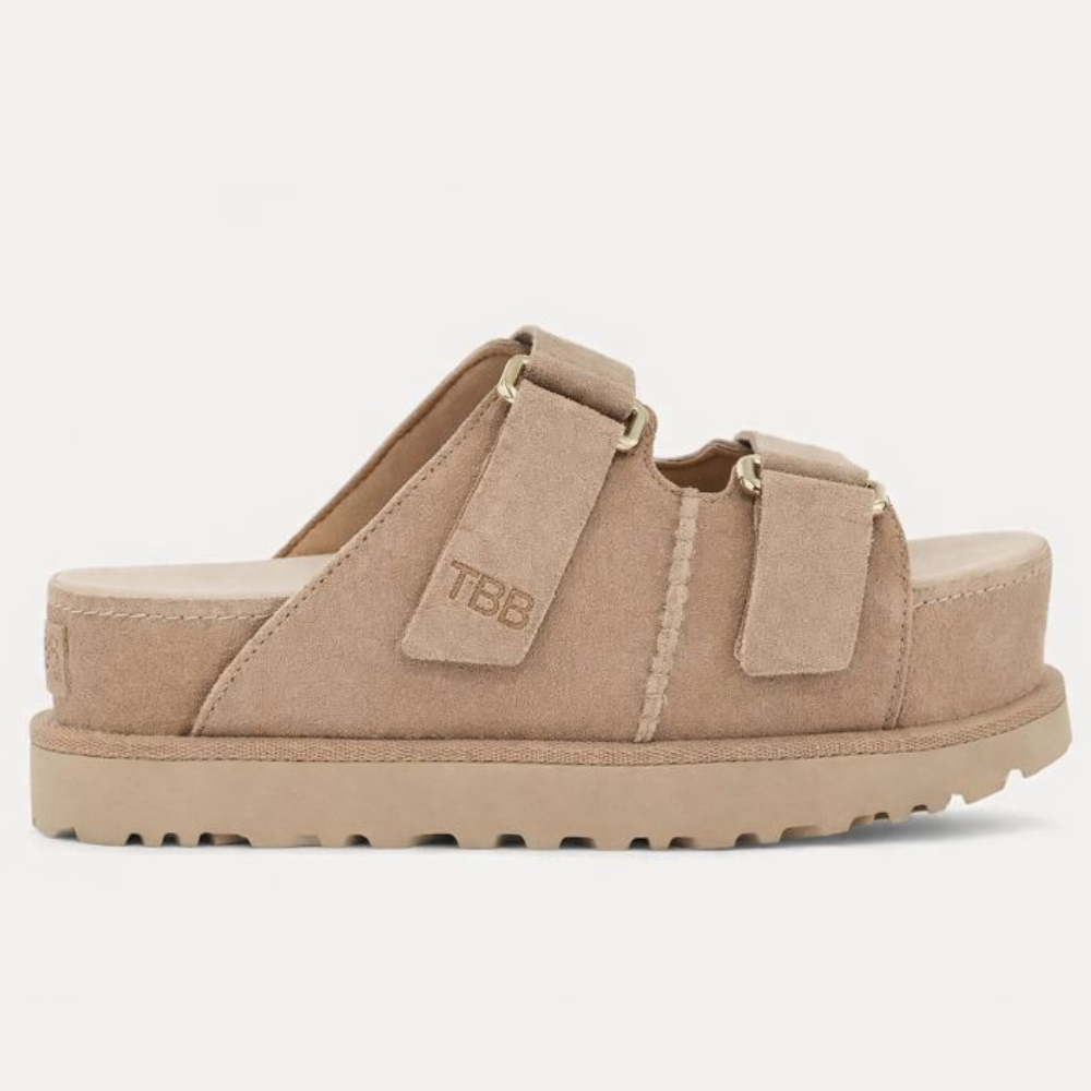 Comfort Suede Slide Sandals With Thick Platform Sole