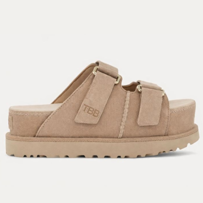 Comfort Suede Slide Sandals With Thick Platform Sole