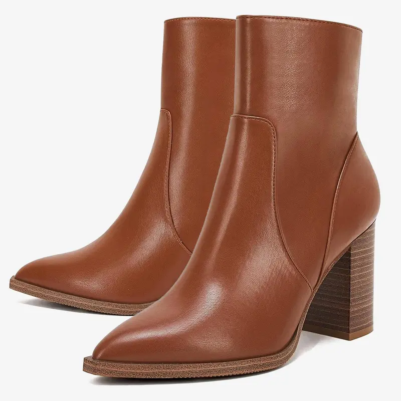 Pointed Front Boots With Side Zipper Design For Women 