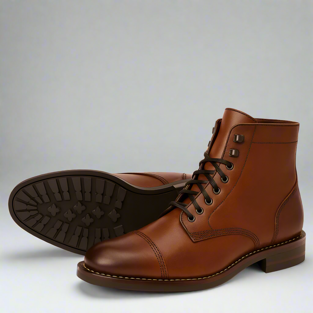 Polished Leather Dress Boots-The Boston Boots