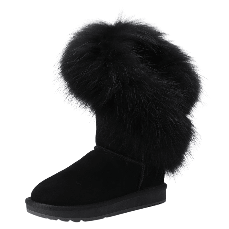 Women's Fur Lined Suede Leather Boots - The Boston Boots