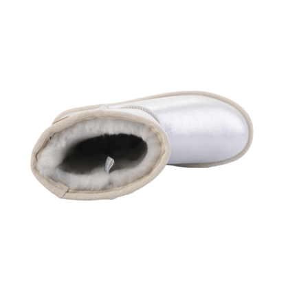 Natural Fur Lined White Casual Winter Snow Boots - The Boston Boots