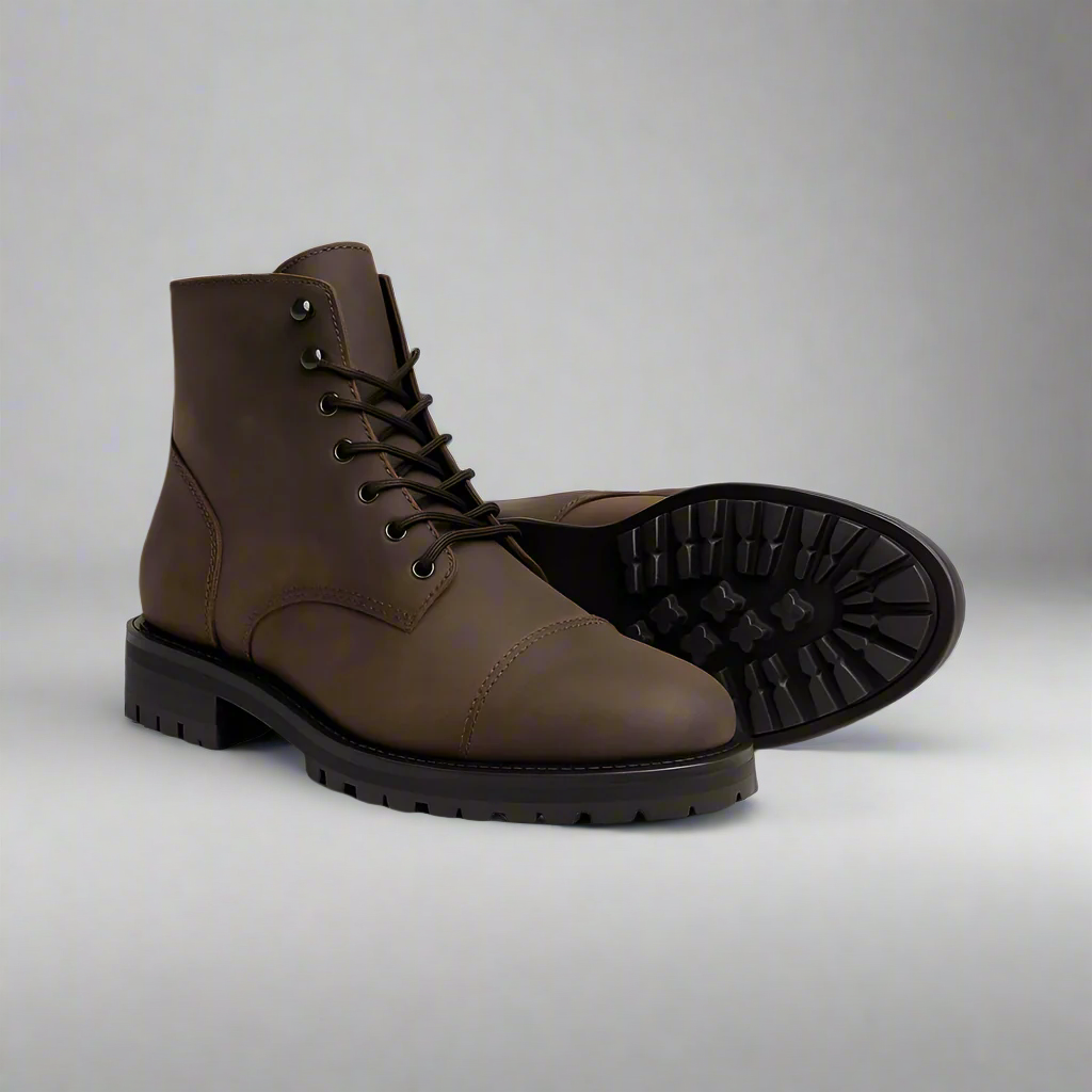 Classic Leather Lace Up Combat Boots-The Boston Boots