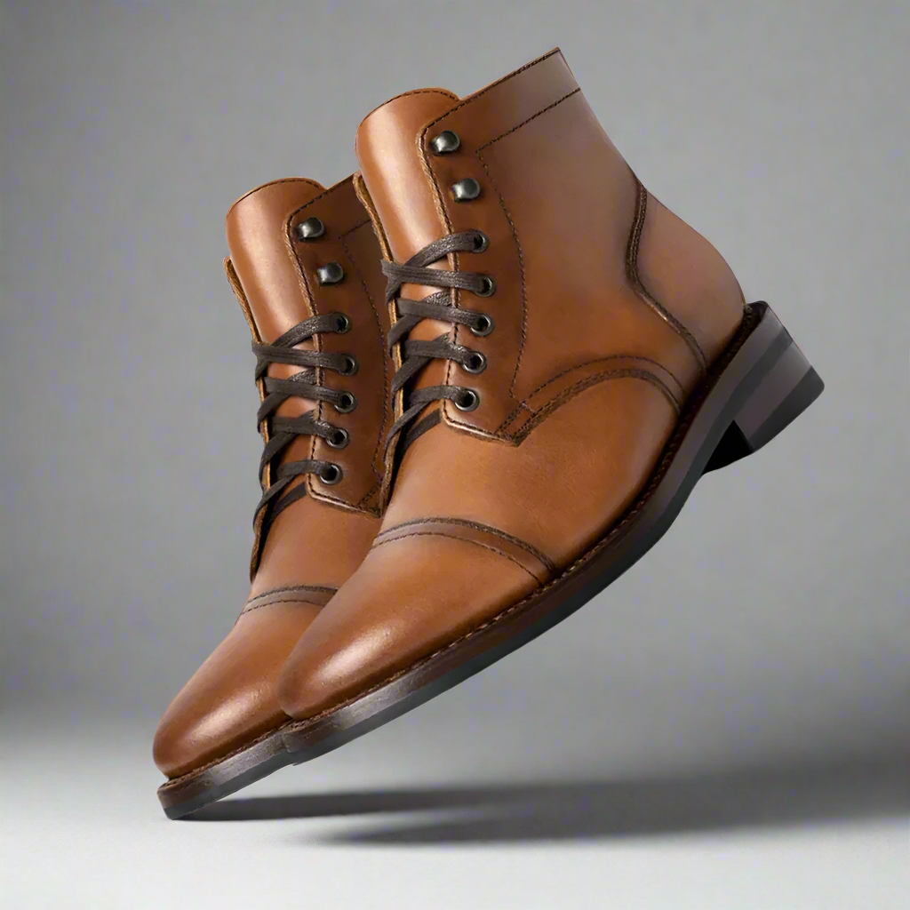 Minimalist Leather Lace Boots-The Boston Boots