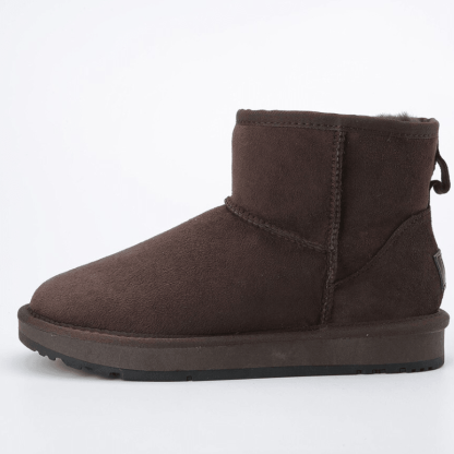 Wool Fur Short Winter Snow Boots - The Boston Boots