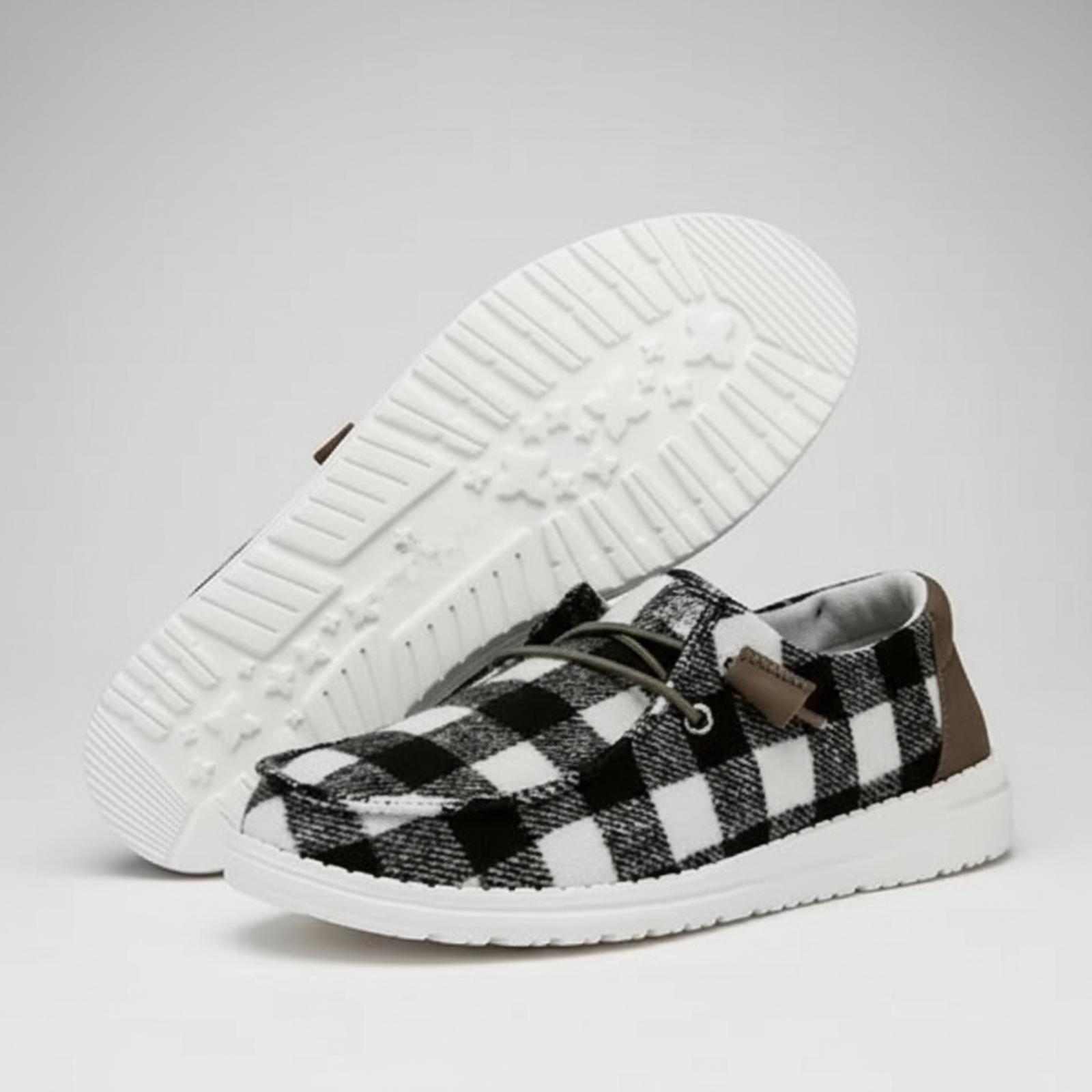 Buffalo Plaid Slip On Casual Comfort Shoes For Women