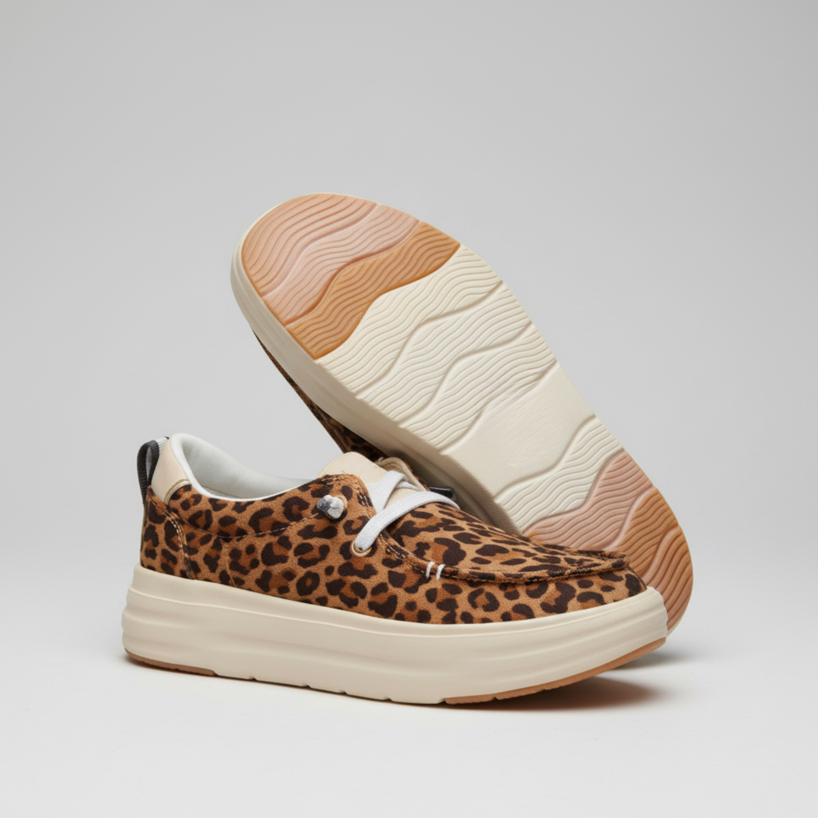 Animal Print Platform Slip On Casual Shoes For Women