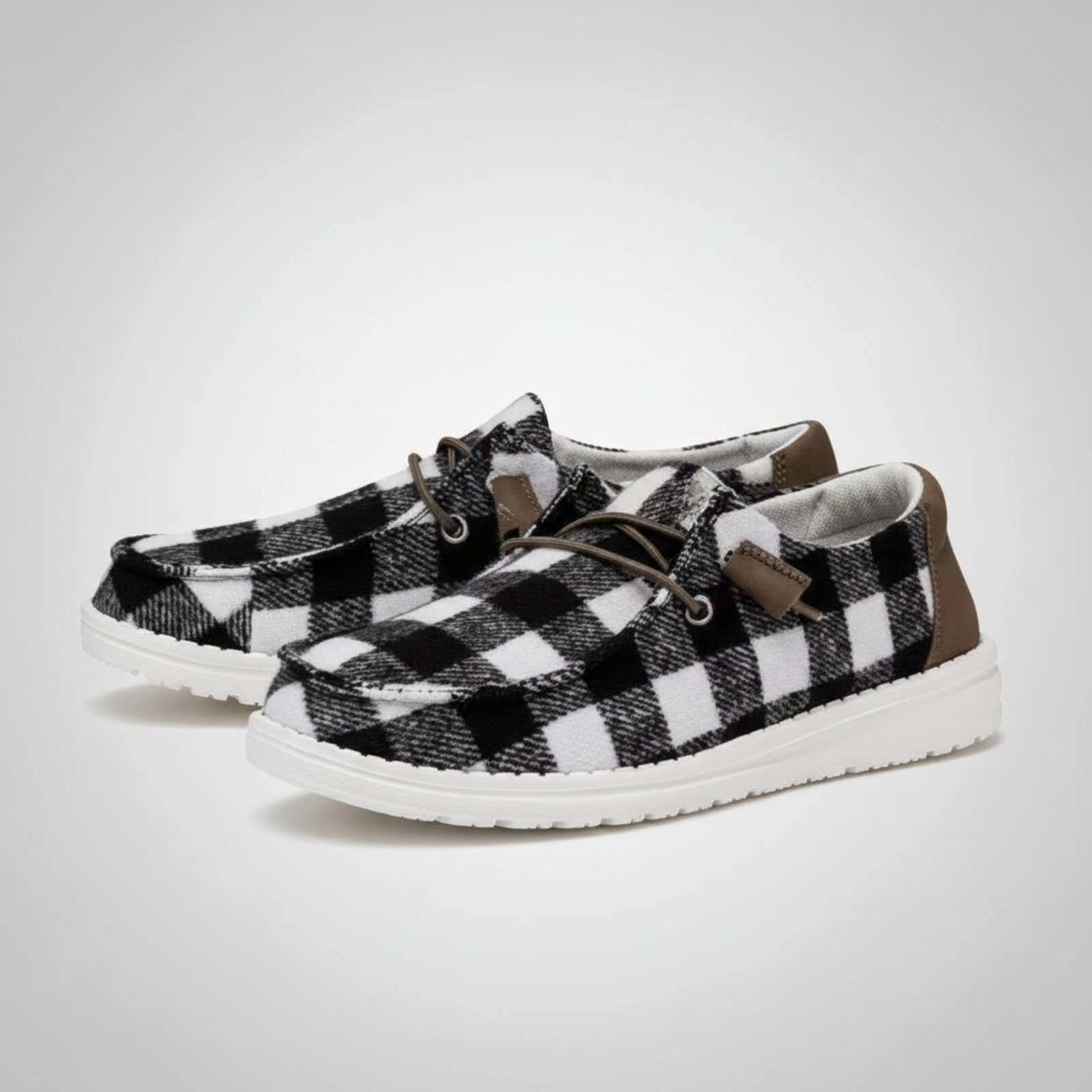 Buffalo Plaid Slip On Casual Comfort Shoes For Women