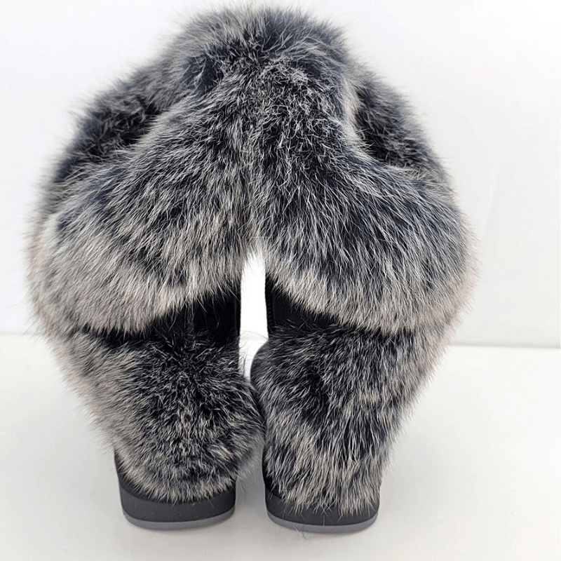Women's Suede Leather Winter Snow Boots - The Boston Boots