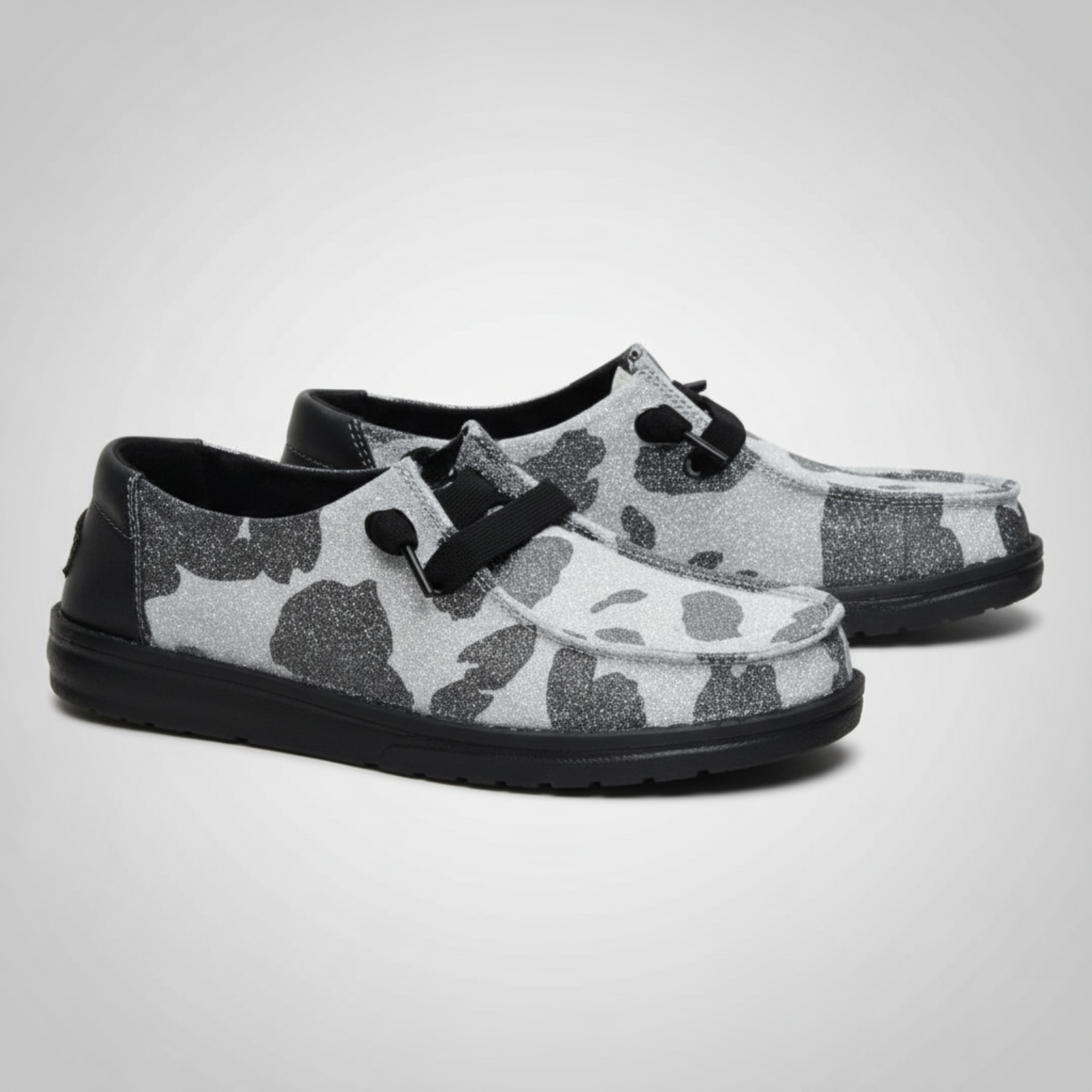 Sparkle Animal Cow Print Slip On Casual Shoes For Women