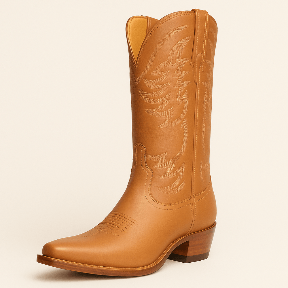 The Annie Cowgirl Boot With Embroidered Shaft-The Boston Boots
