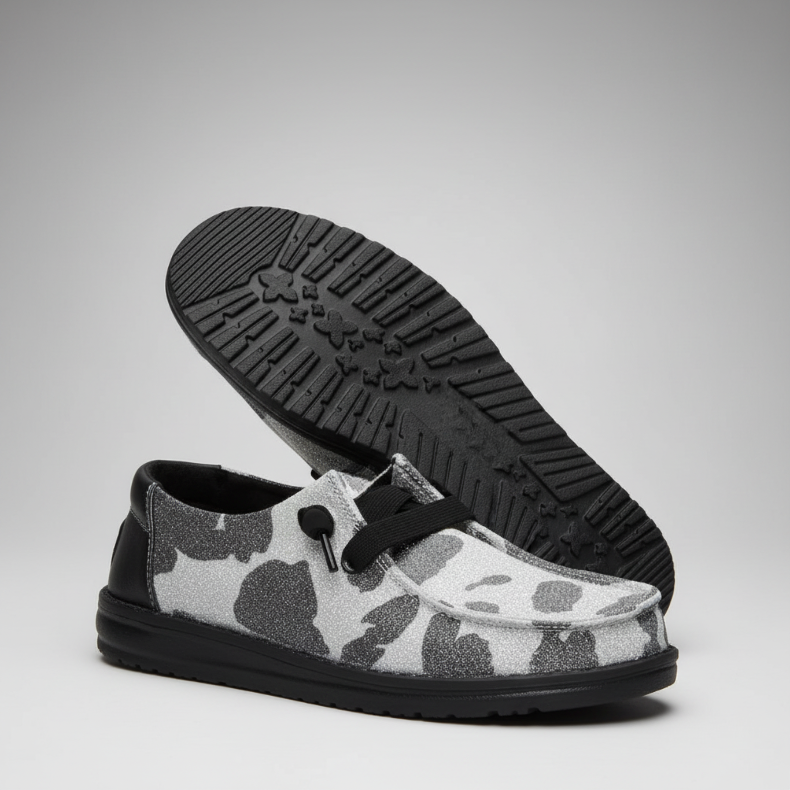 Sparkle Animal Cow Print Slip On Casual Shoes For Women