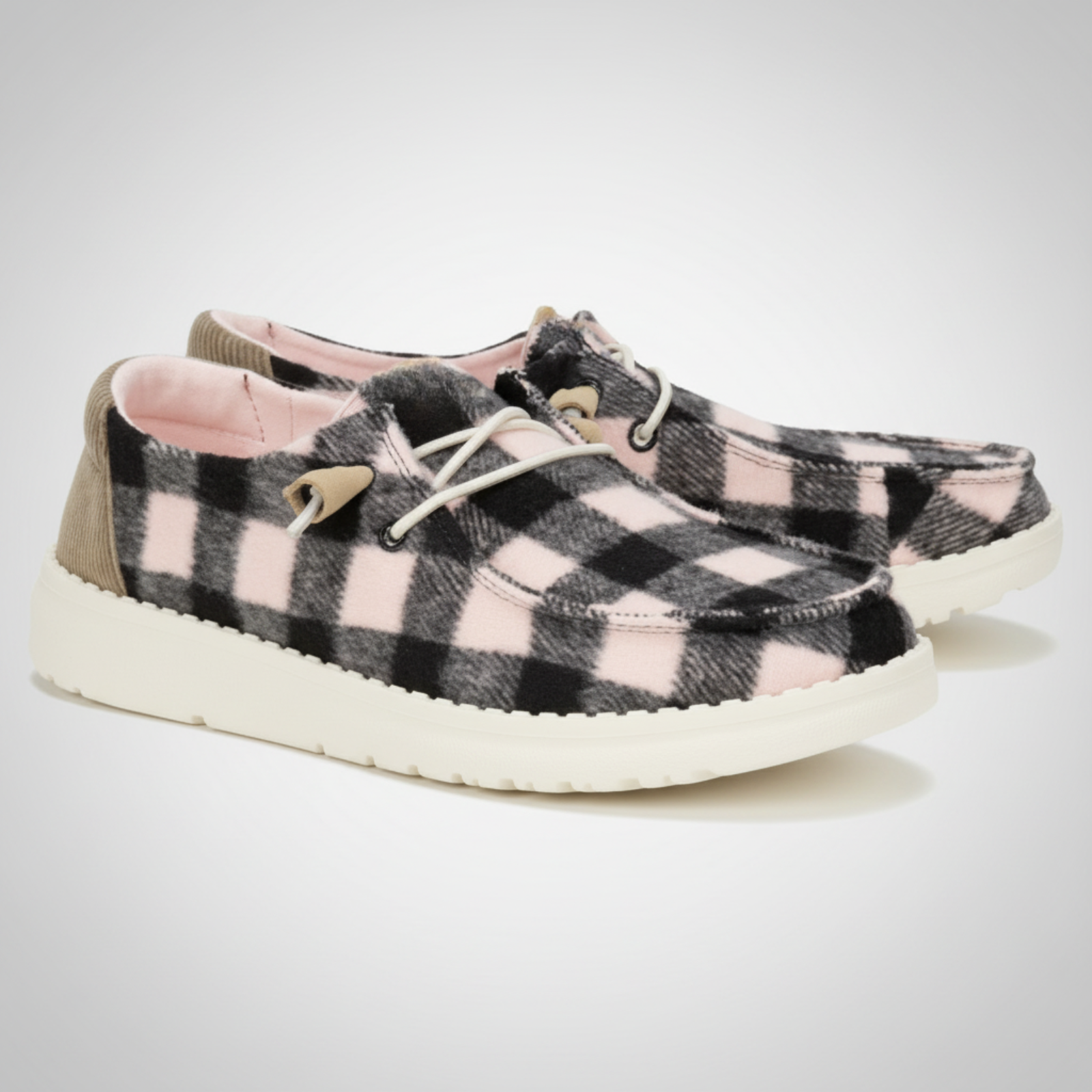Buffalo Plaid Slip On Casual Comfort Shoes For Women