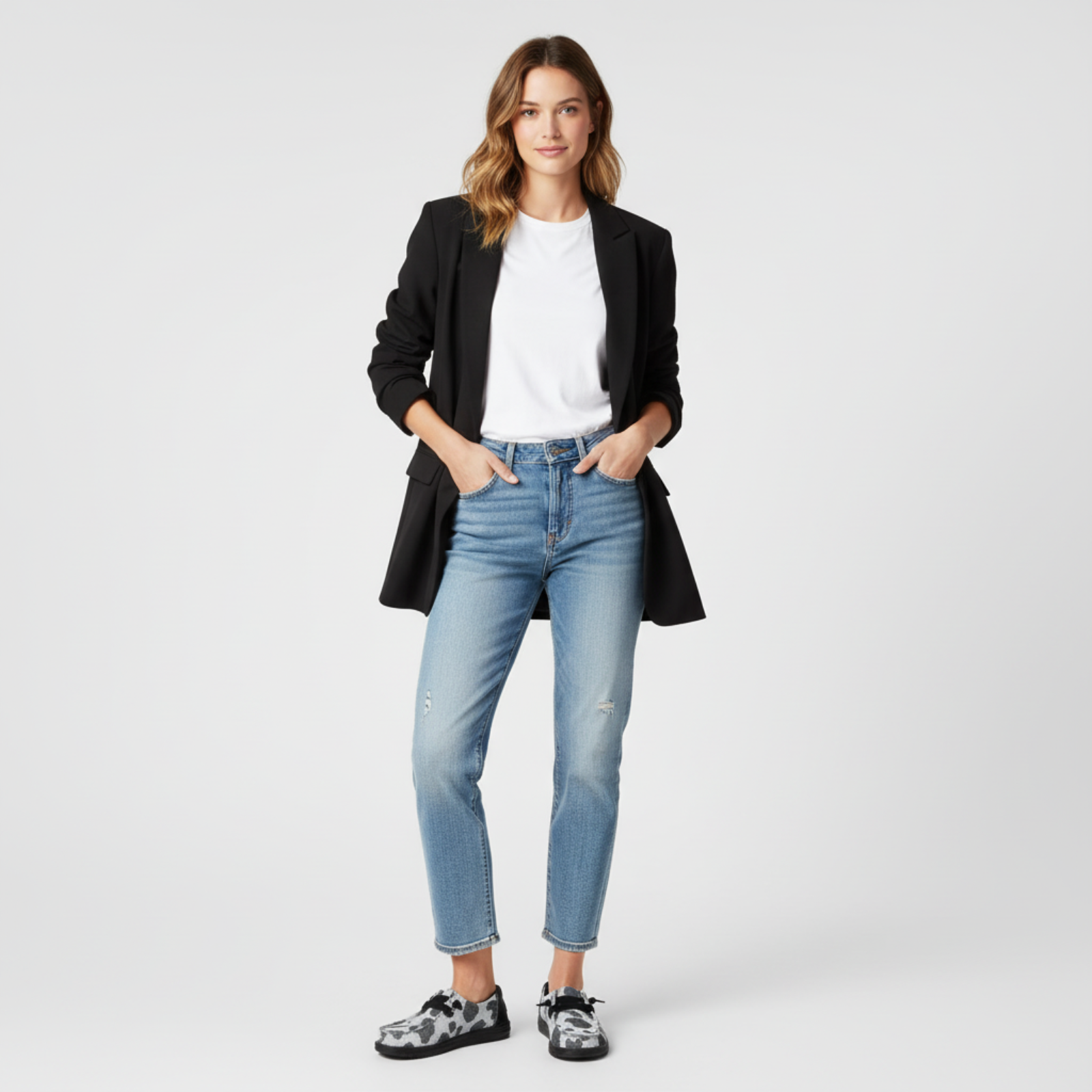 Sparkle Animal Cow Print Slip On Casual Shoes For Women