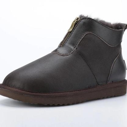 Waterproof Short Ankle Snow Boots With Zipper - The Boston Boots