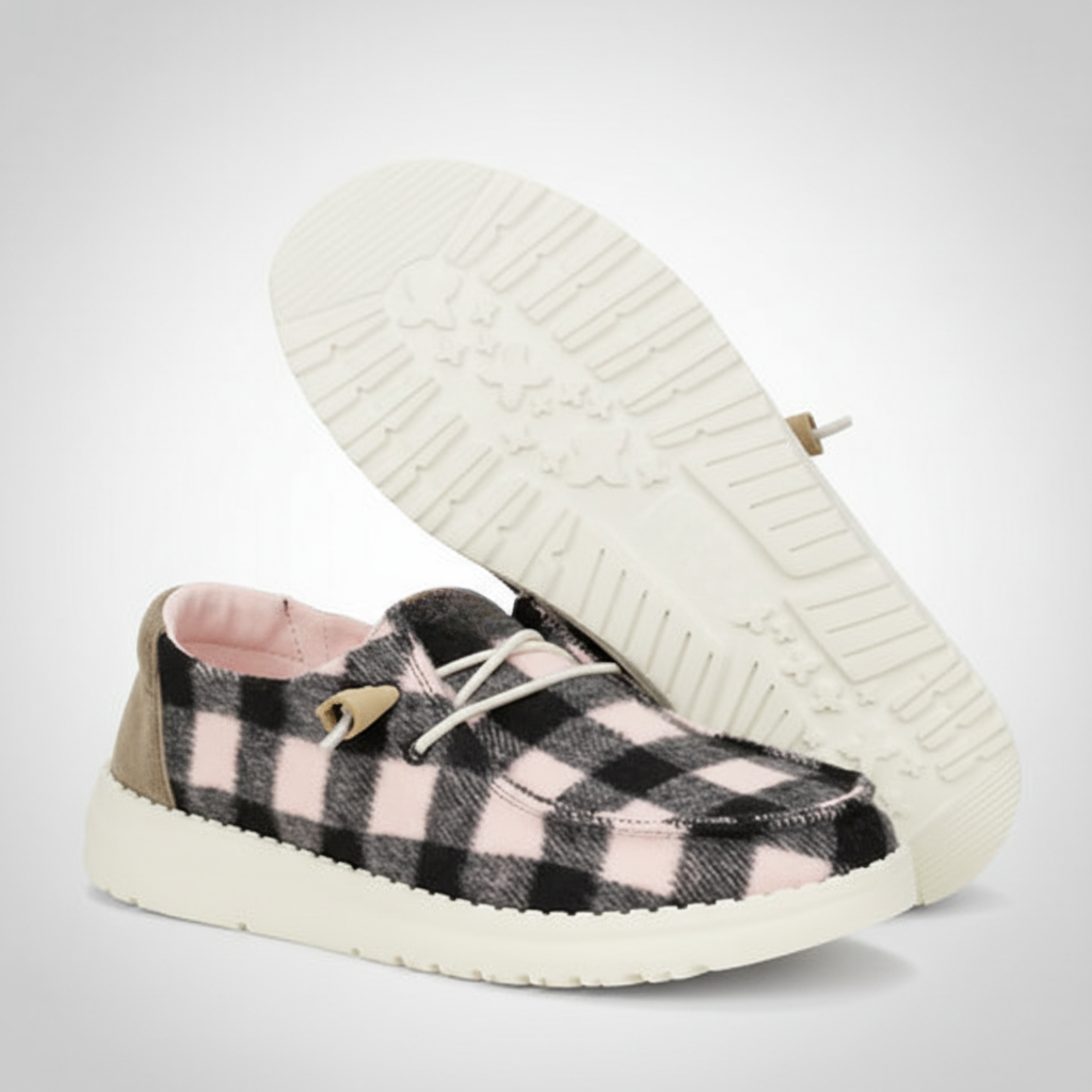 Buffalo Plaid Slip On Casual Comfort Shoes For Women