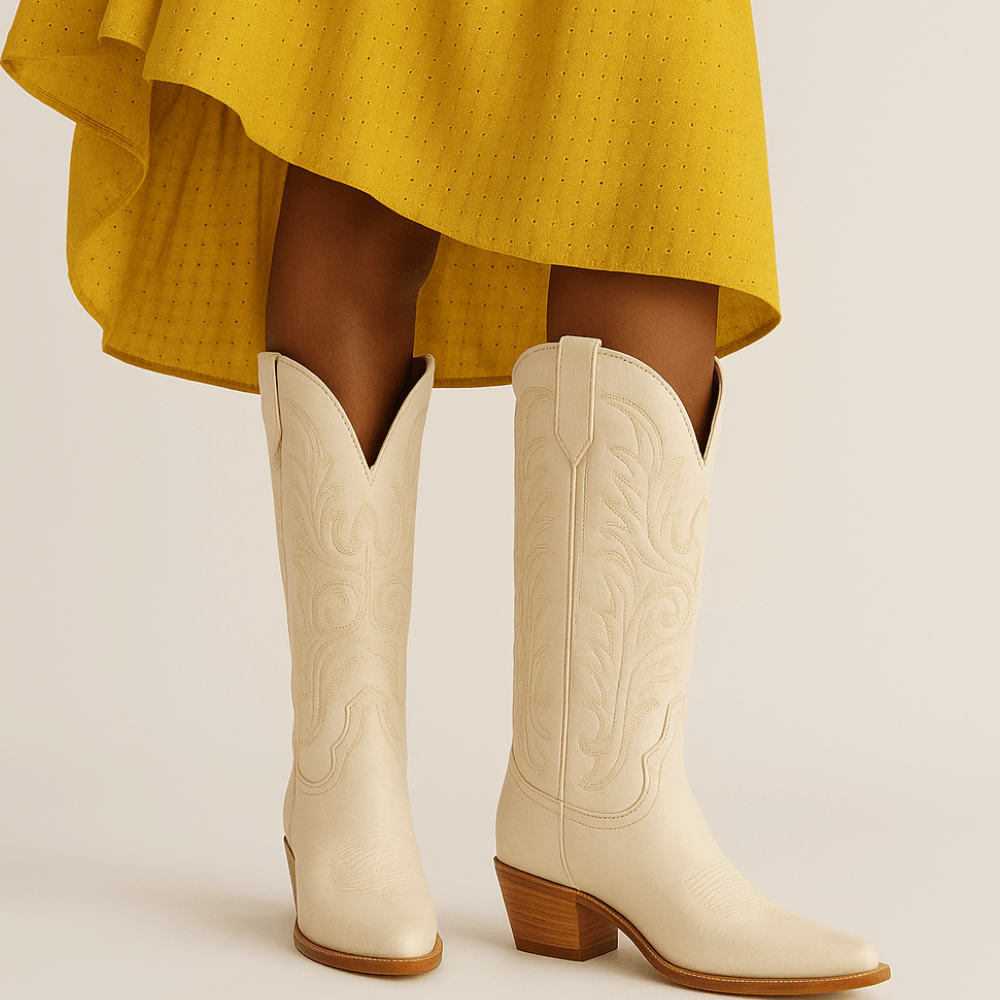 The Annie Cowgirl Western Boots With Embroidered Shaft-The Boston Boots