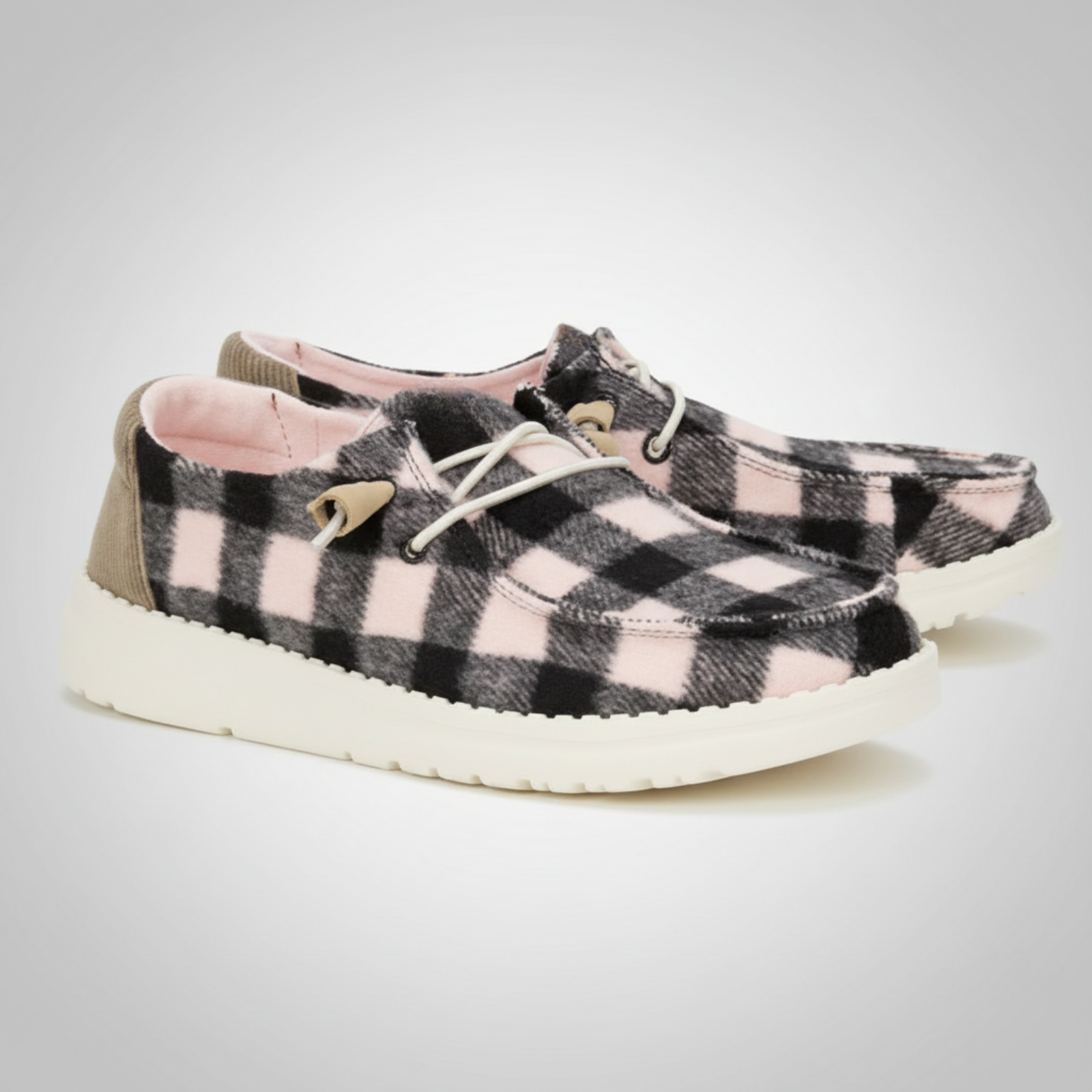 Buffalo Plaid Slip On Casual Comfort Shoes For Women