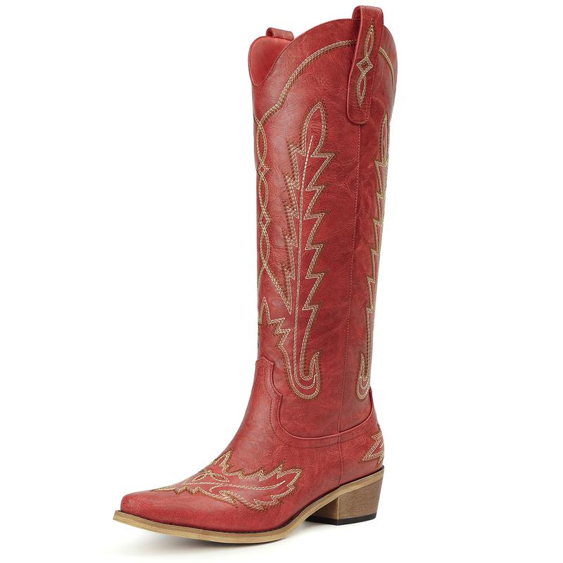 Retro Vintage Embroidered Western Cowgirl Boots For Women