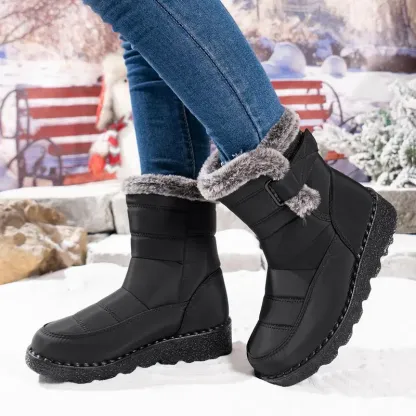 Winter Fur Lined Snow Boots For Women With Slip Resistant Sole
