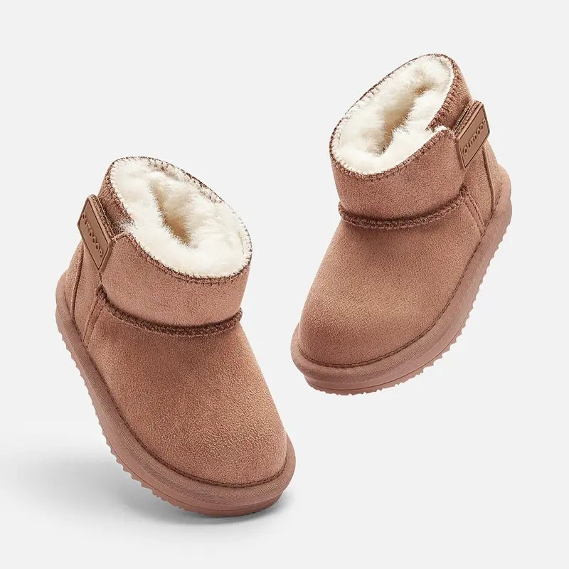 Cuff Booties With Soft Plush Lining Water Resistant Grip For Kids